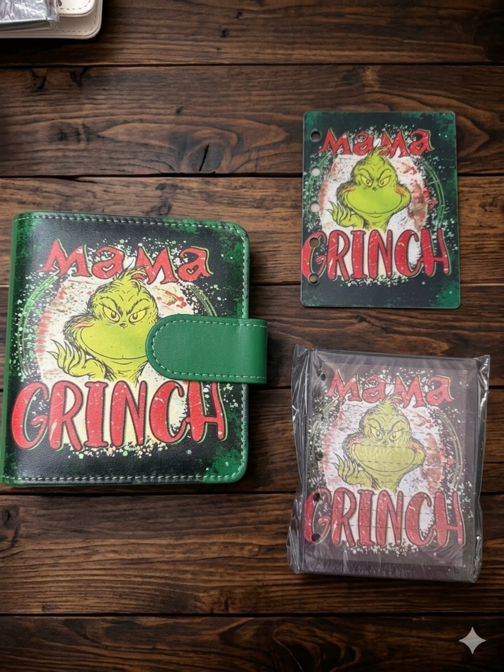 Mama Grinch Green binder , paper & divider A6